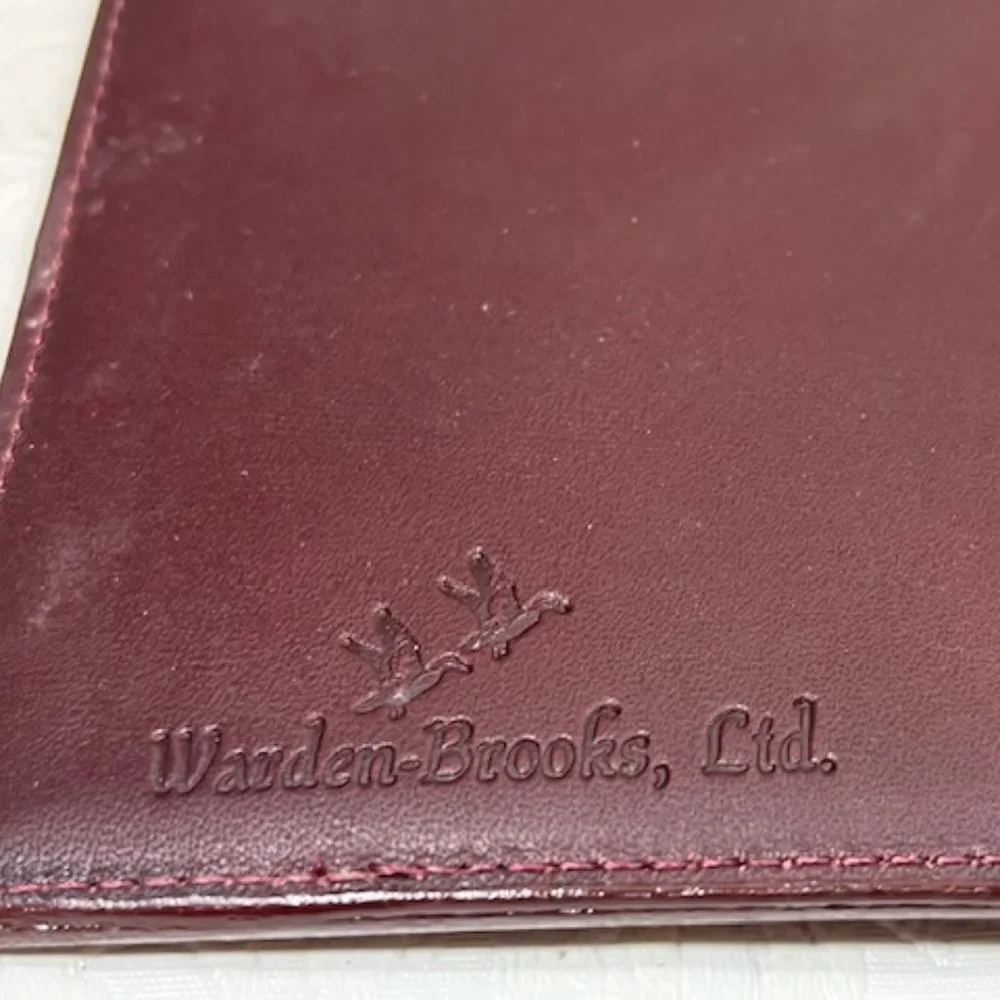Warden-Brooks, Ltd Leather Burgundy Note Pad Small Book Cover Binder 6.5